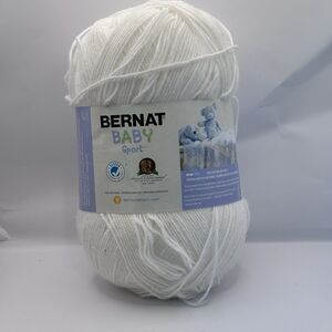Bernat Baby Sport Yarn White, 10.5 oz 1077 Yds Light 3 Acrylic Knitting Crochet